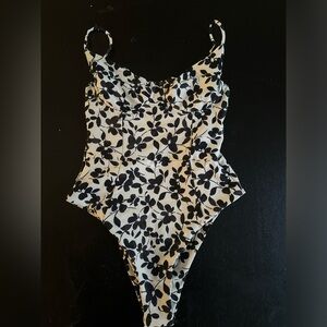 Skatie rachel one piece swimsuit black floral cheeky one piece Skate bikini
